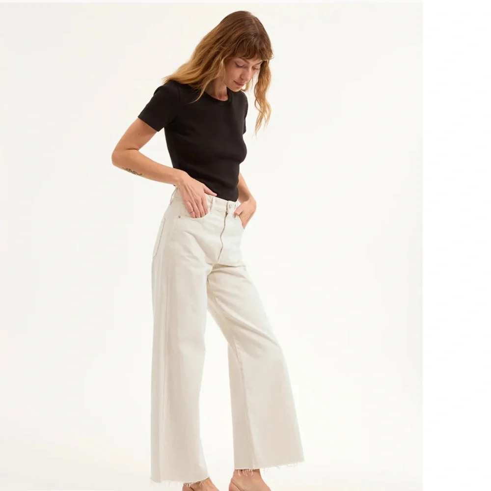 NWT Veronica Beard Taylor Cropped Wide-Leg Jean Sz 27 - Picture 2 of 8